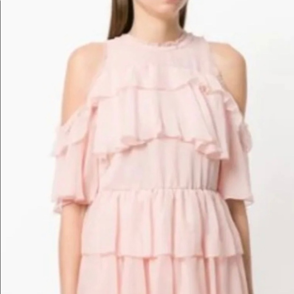 Alice and Olivia pink mini ruffle dress